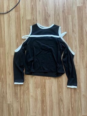 Black and White Cutout Top